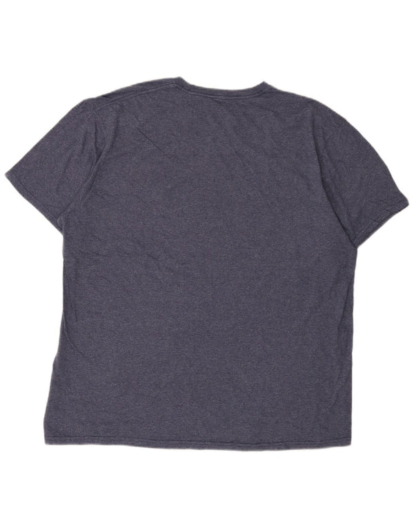 T-shirt grafica da uomo Quiksilver Premium Fit XL in cotone screziato blu navy