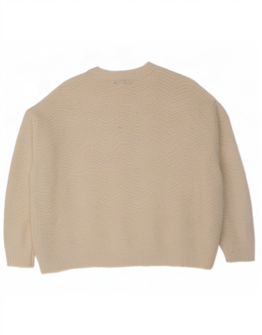 Maglione maglione con scollo a barca da donna Marks & Spencer UK 16 Grande Chevron bianco