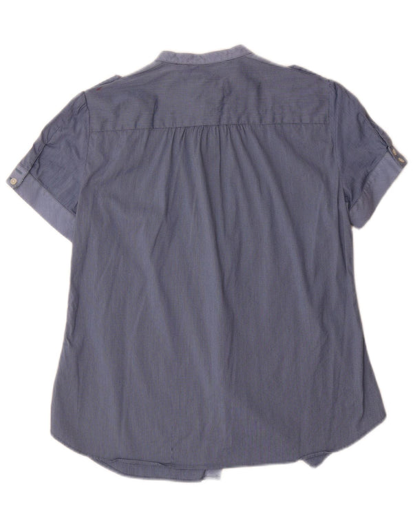 Camicia militare a maniche corte da donna Trussardi Jeans UK 12 Medium Blue Check