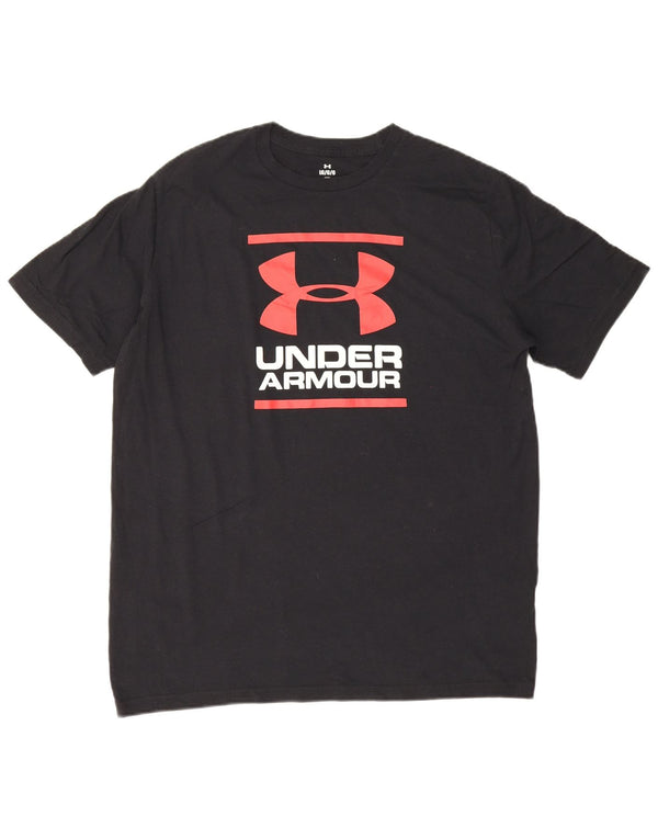 T-shirt grafica da uomo Under Armour Top grande in cotone nero