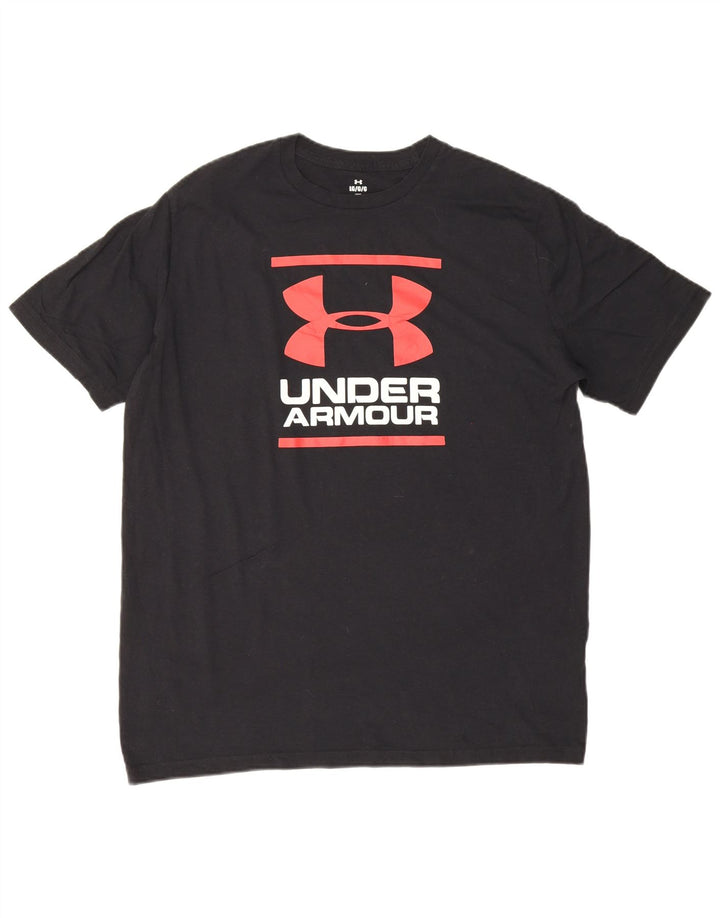 T-shirt grafica da uomo Under Armour Top grande in cotone nero