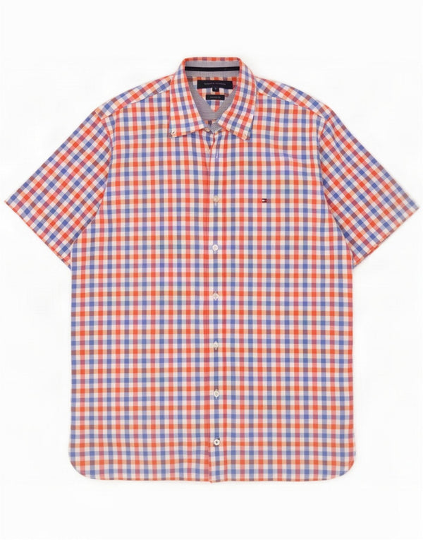 Tommy Hilfiger Camicia a maniche corte da uomo a quadri multicolore medio