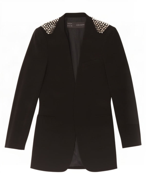 Giacca blazer aperta da donna Zara UK 12 poliestere nero medio