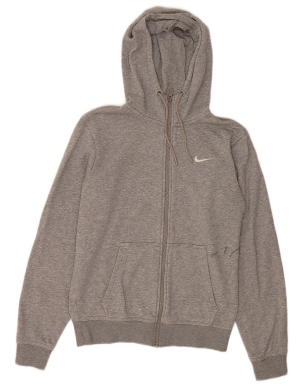 Felpa con cappuccio e zip Nike da uomo, piccola, in cotone grigio screziato