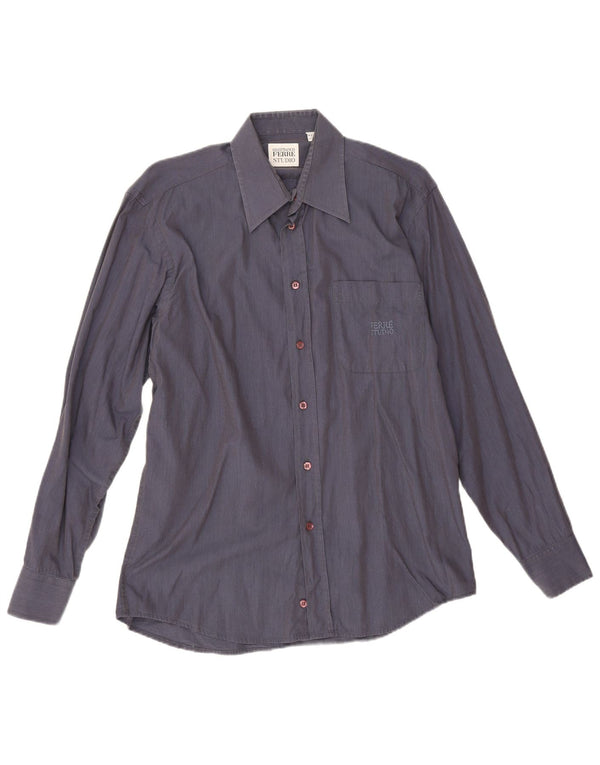 Camicia da uomo Gianfranco Ferre taglia 39 15 1/2 cotone medio blu navy