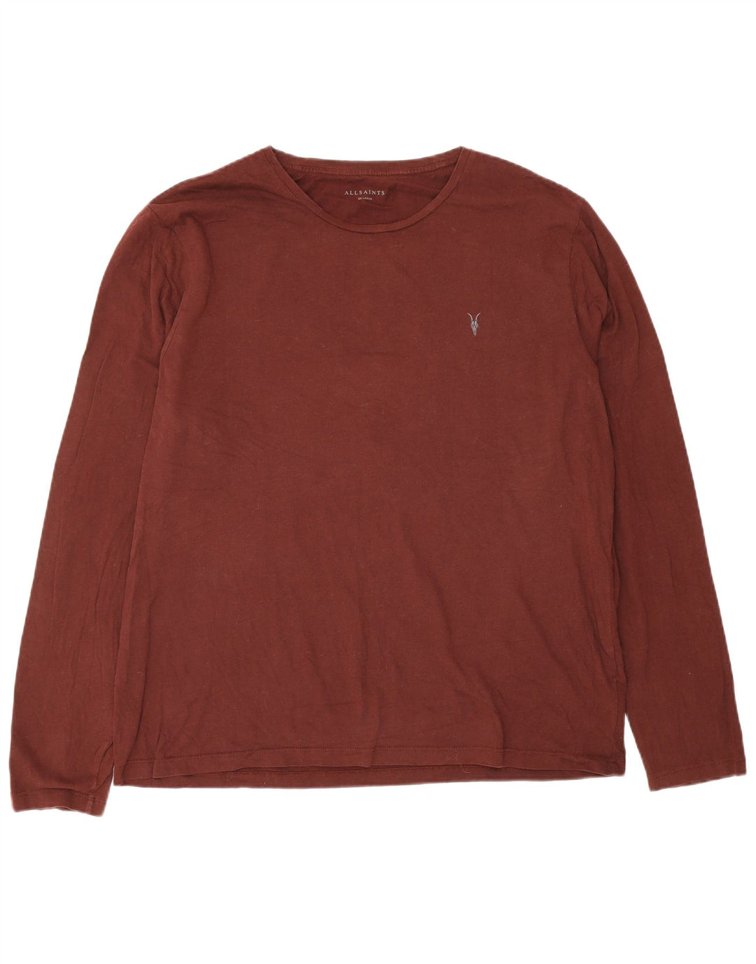 Maglietta da uomo a maniche lunghe All Saints 2XL in cotone marrone
