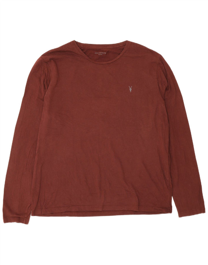 Maglietta da uomo a maniche lunghe All Saints 2XL in cotone marrone