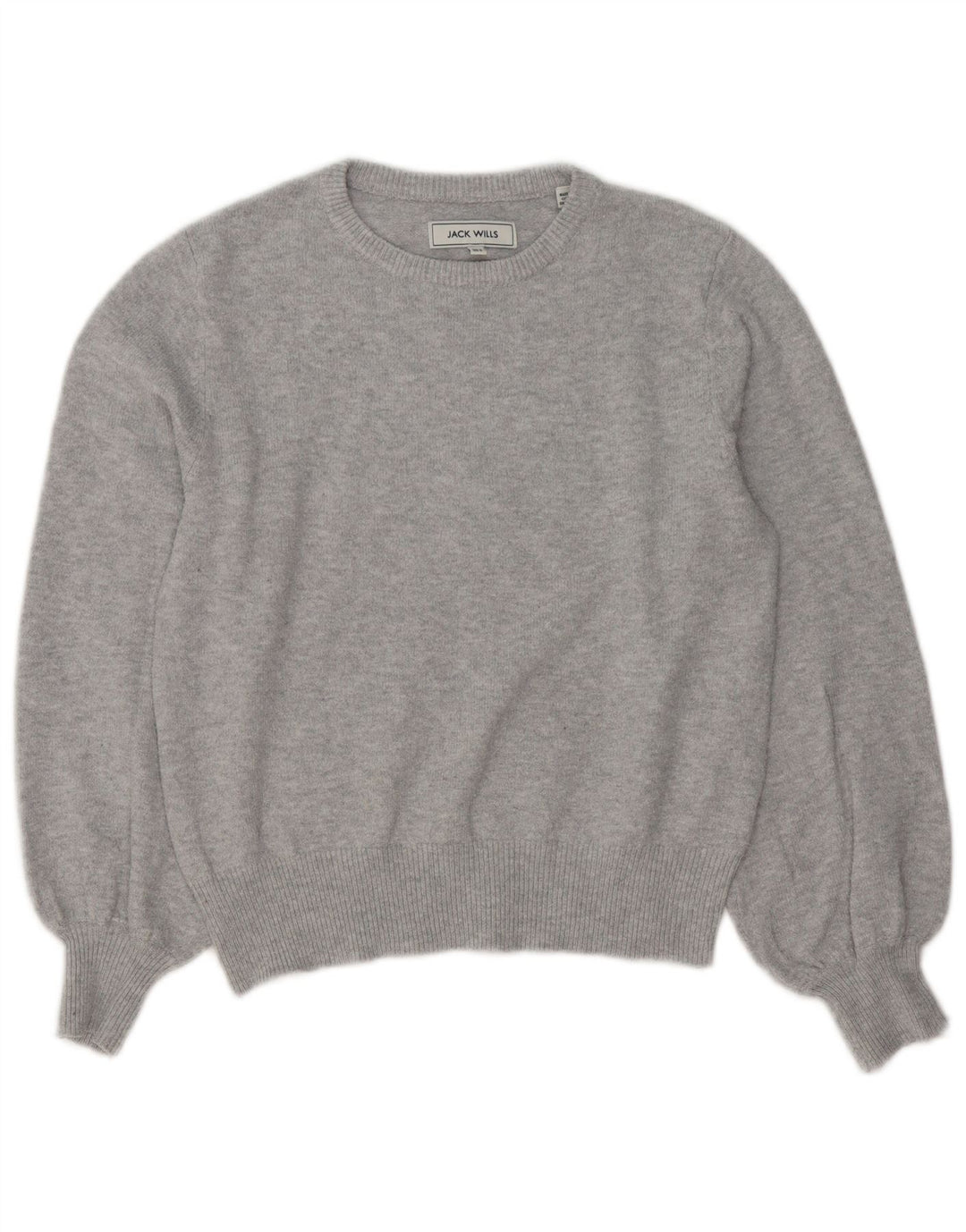 JACK WILLS Maglione maglione girocollo oversize da donna UK 8 piccolo grigio