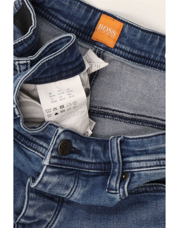Jeans affusolati da uomo Hugo Boss W34 L34 cotone blu