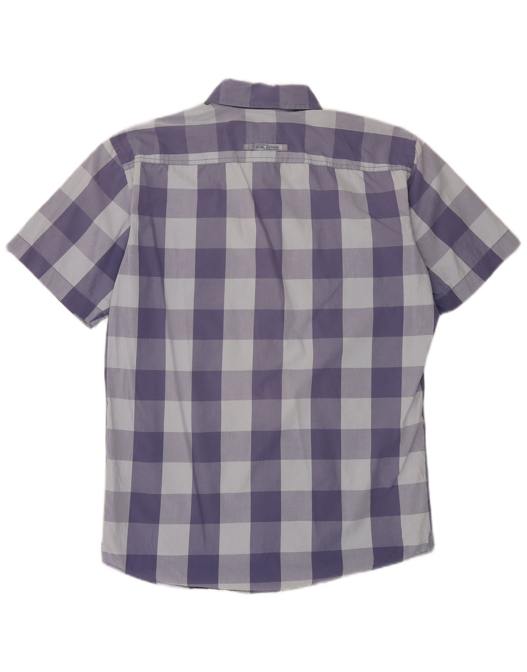 Camicia da uomo a maniche corte con vestibilità regolare Camel Active in cotone a quadretti blu medio