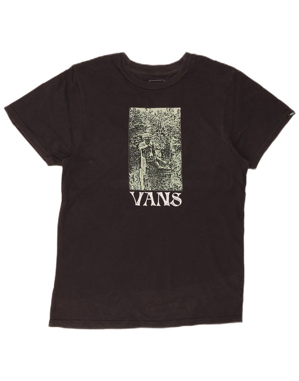 T-shirt grafica personalizzata da uomo VANS Top piccola in cotone nero