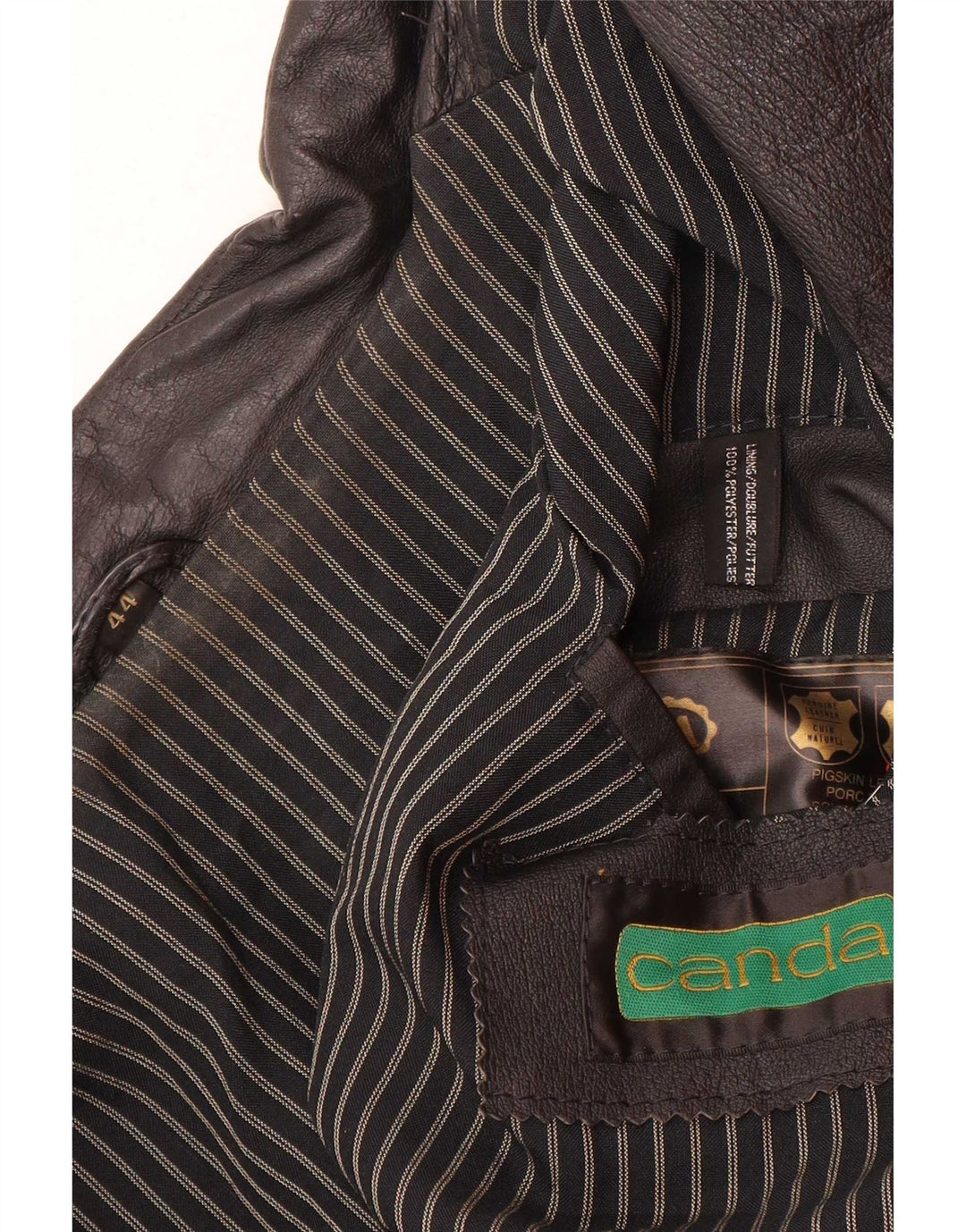 Cappotto in pelle grafica da donna Canda IT 44 medio nero