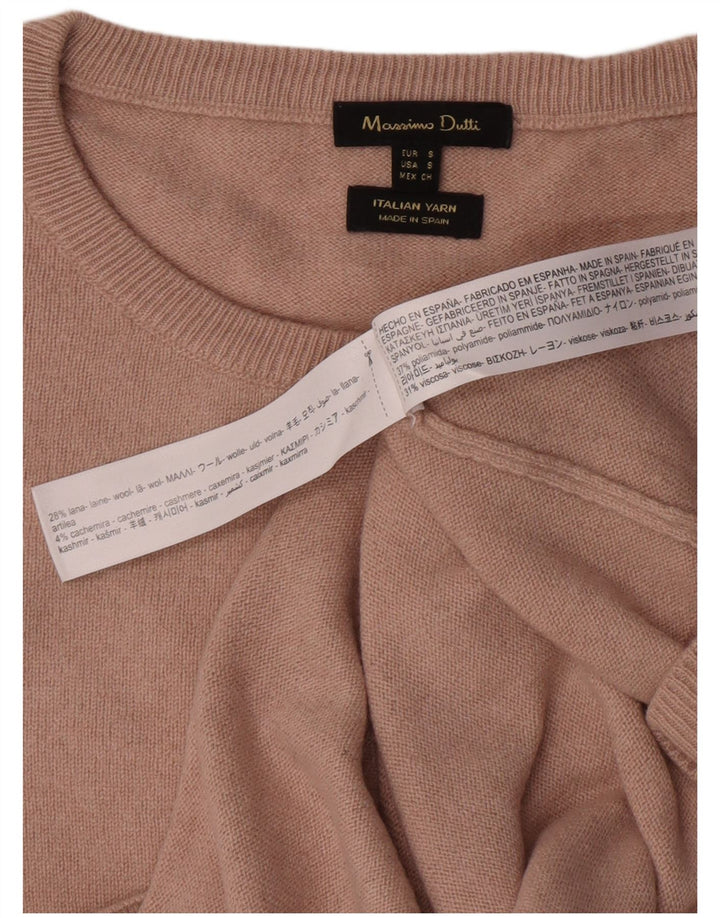 Massimo Dutti Maglione da donna con scollo a barchetta UK 10 Small Beige Poliammide