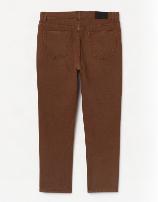 Pantaloni casual dritti da uomo Zara EU 46 XL W36 L31 Marrone a spina di pesce