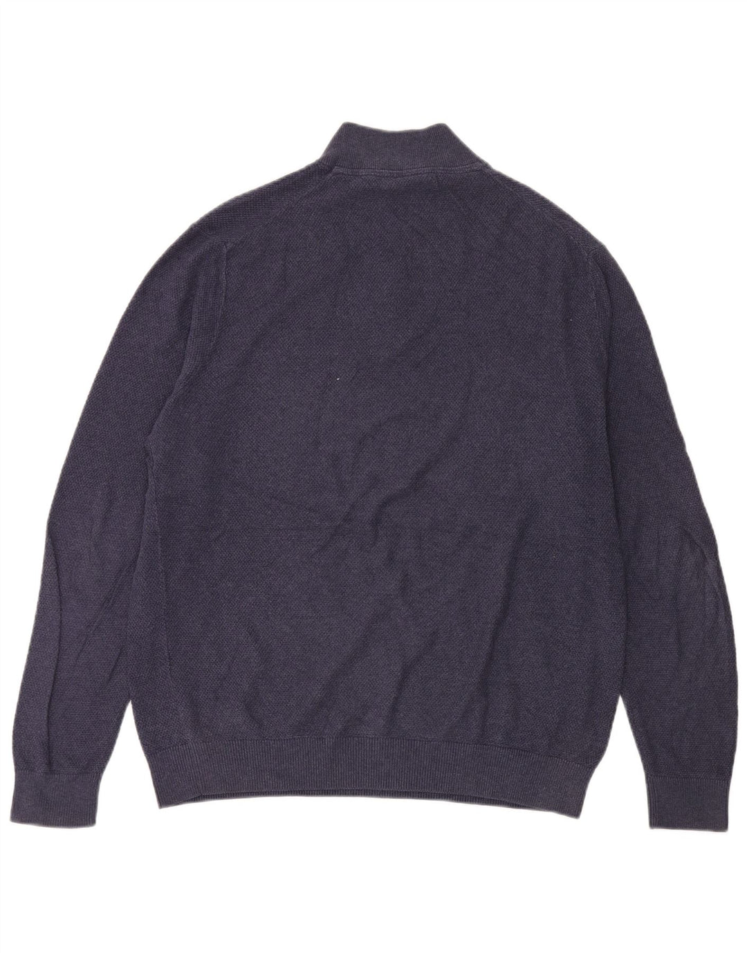 Lyle & Scott Maglione da uomo con zip e collo grande in cotone blu navy