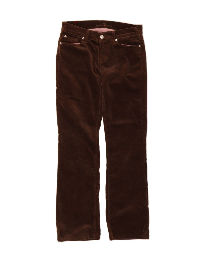 7 FOR ALL MANKIND Womens Straight Casual Trousers W26 L29 Brown Cotton Vintage 7 For All Mankind and Second-Hand 7 For All Mankind from Messina Hembry 
