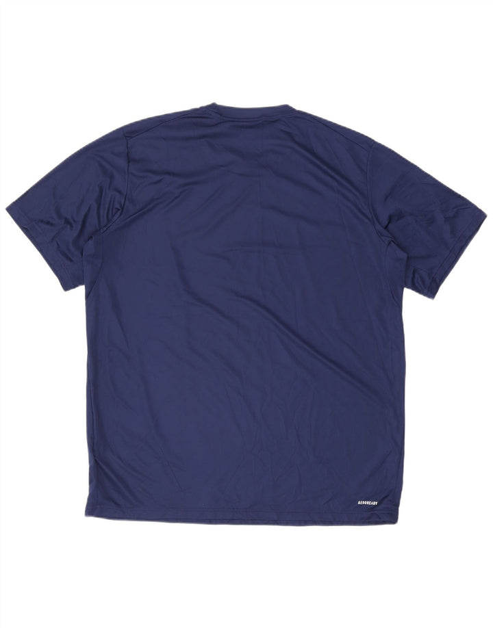 T-shirt Adidas Aeroready da uomo Top XL in poliestere blu navy