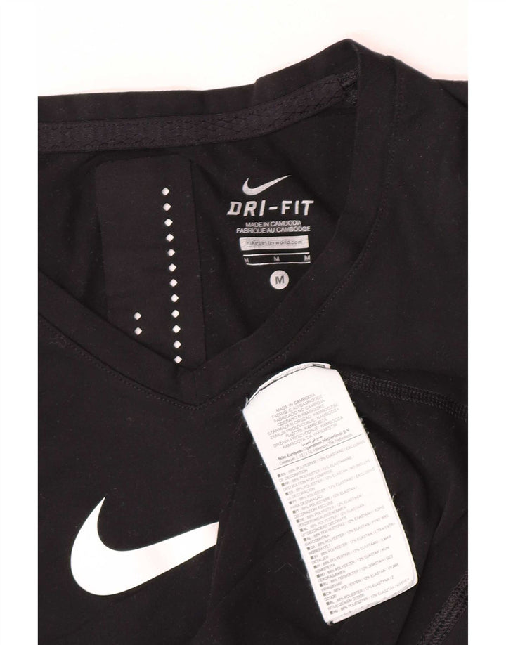 Canotta grafica Nike Dri Fit da donna UK 12 medio nero poliestere