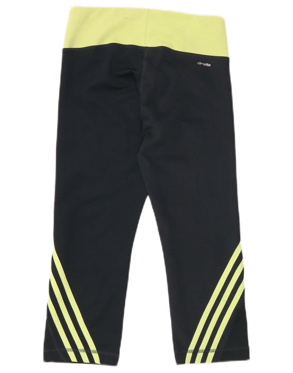 Leggings Adidas Climalite Capri da donna UK 10 Small Blu Navy Colourblock