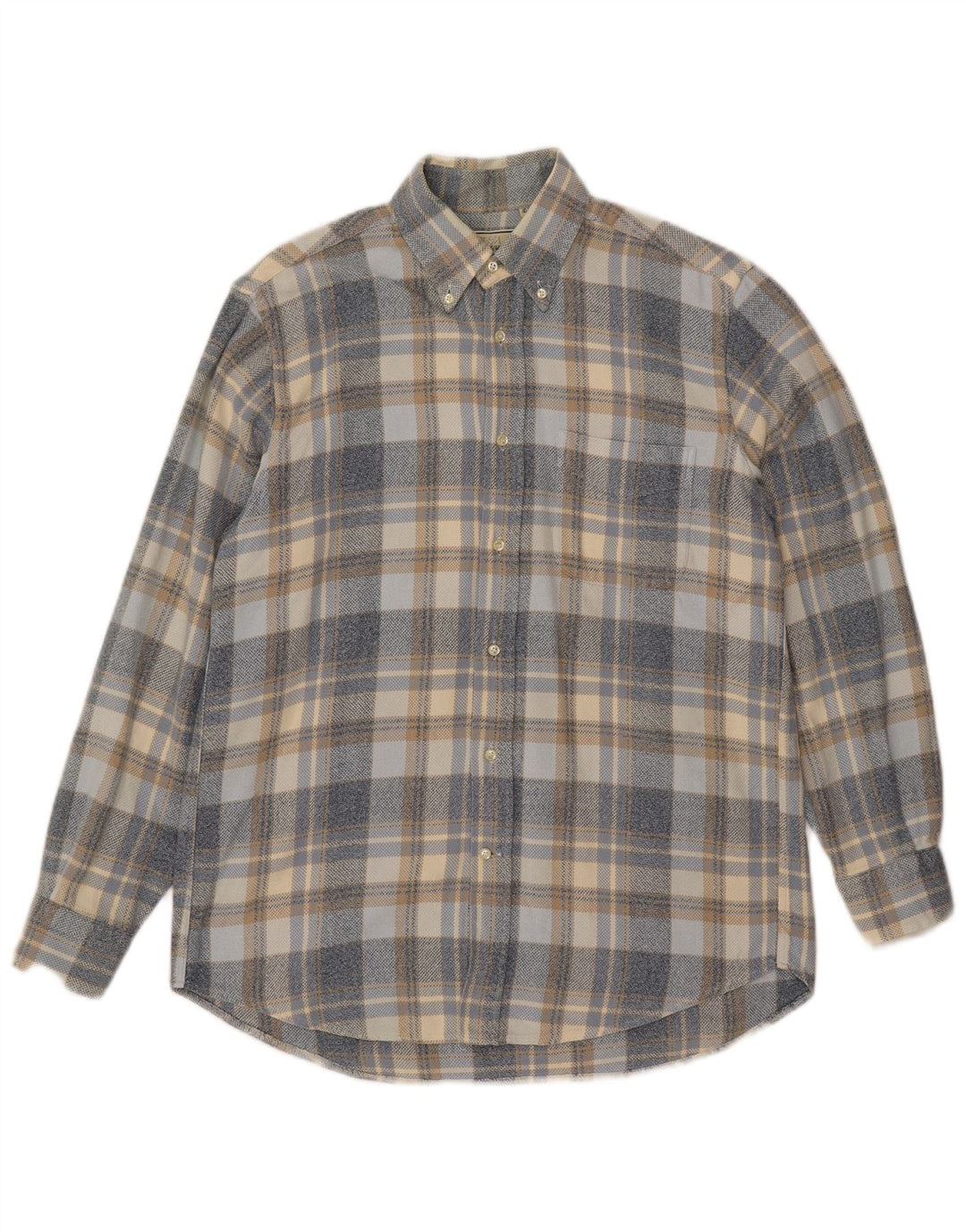 Camicia in flanella da uomo Norton & Wilson taglia 40 15 3/4 medio blu a quadri