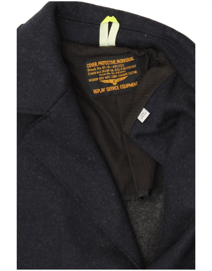 Giacca blazer a 3 bottoni Replay per ragazzi 11-12 anni Classica in poliestere blu navy