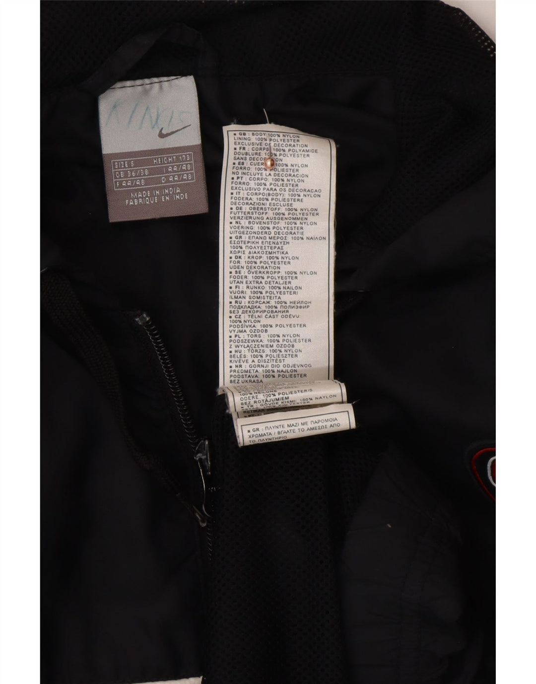 Giacca antipioggia con cappuccio da uomo NIKE UK 36/38 piccola in nylon nero