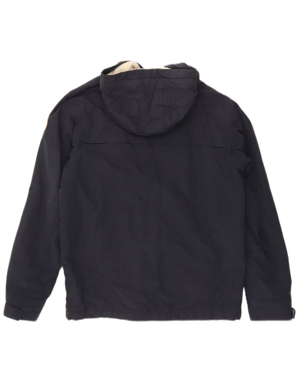 Giacca a vento con cappuccio da uomo Quiksilver UK 36 piccola in cotone blu navy