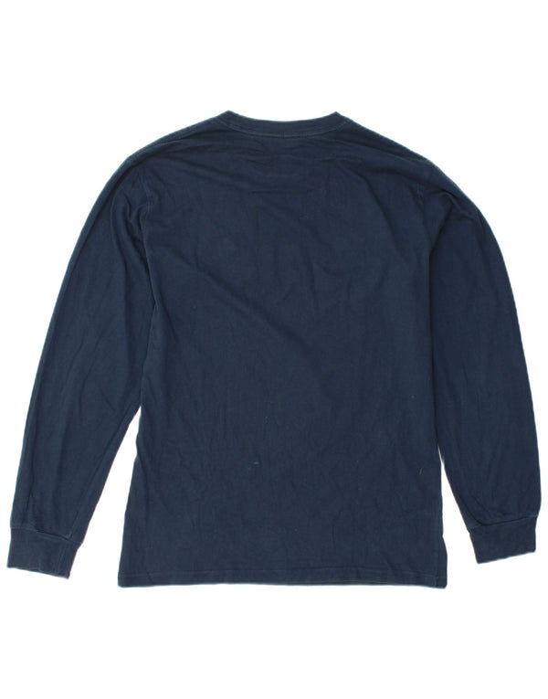 VANS Top grafico da donna vestibilità classica manica lunga UK 10 Small Blu Navy