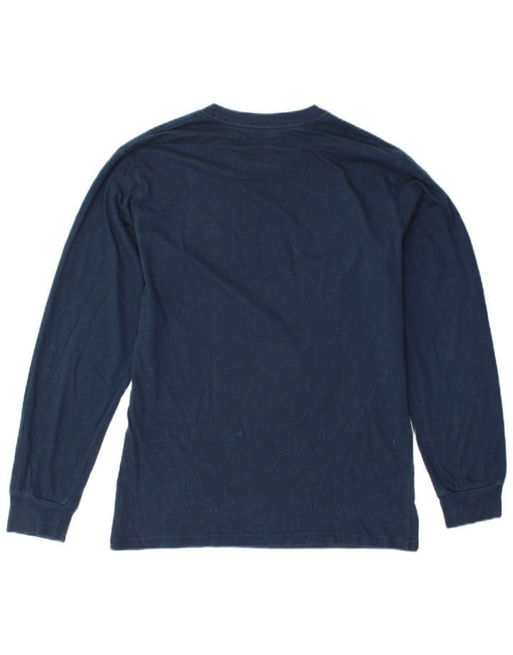 VANS Top grafico da donna vestibilità classica manica lunga UK 10 Small Blu Navy