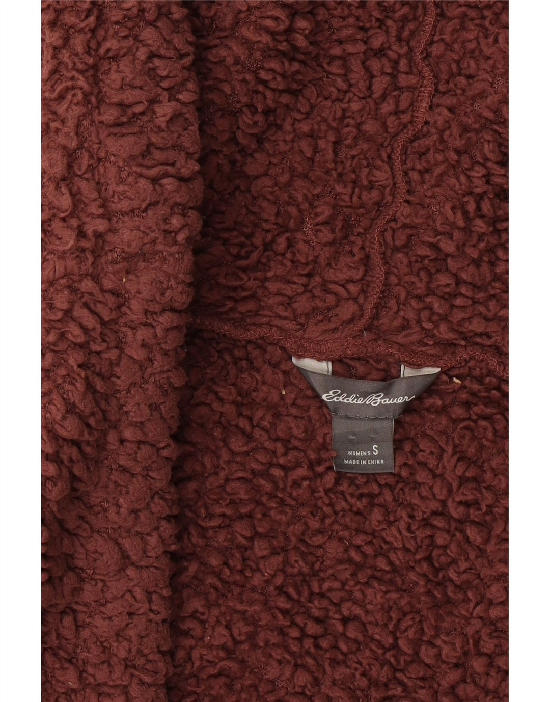 EDDIE BAUER Womens Oversized Hooded Fleece Jacket UK 10 Small Burgundy Vintage Eddie Bauer and Second-Hand Eddie Bauer from Messina Hembry 