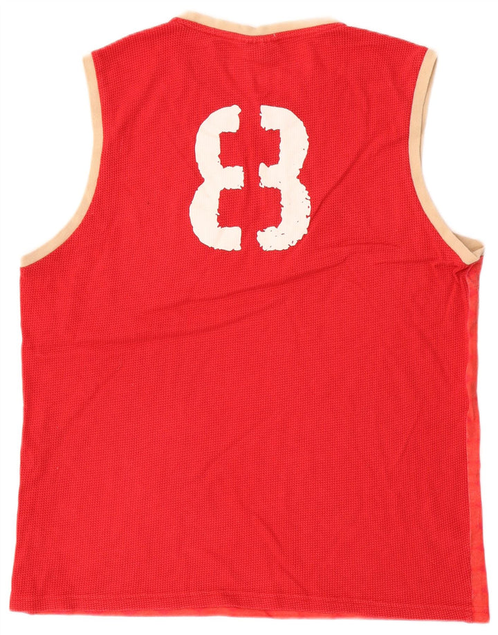 Canotta grafica da uomo Puma Large rossa geometrica in cotone