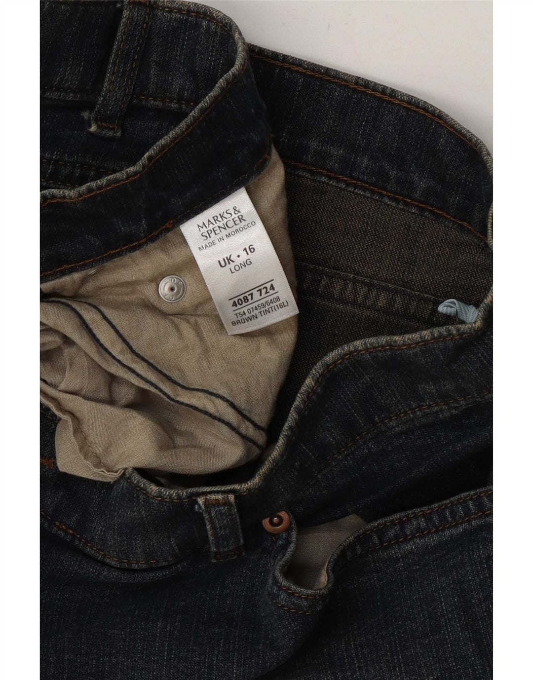 Jeans Bootcut da donna Marks & Spencer UK 16 Large W34 L31 Cotone blu