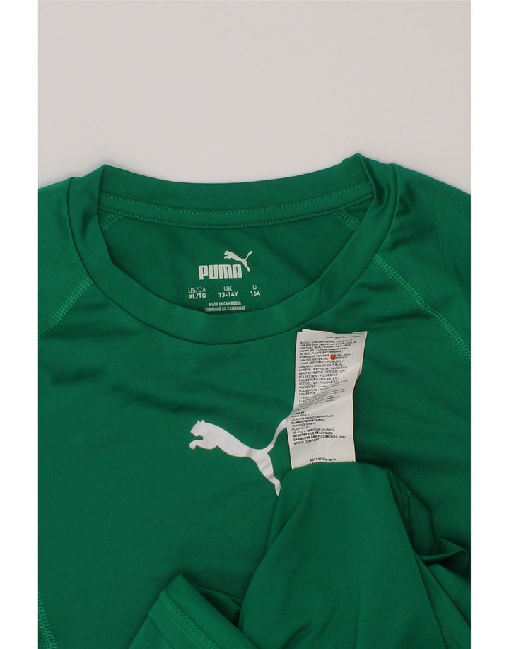 Maglia PUMA da bambina a maniche lunghe 13-14 anni in poliestere verde