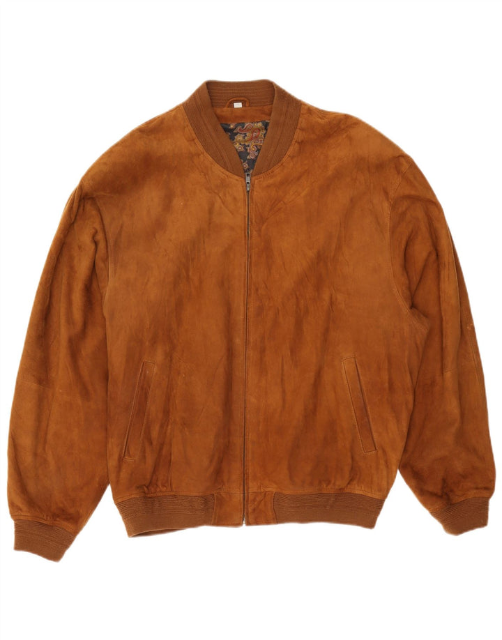 Giubbotto bomber in pelle scamosciata da uomo Gatsby UK 38 Pelle beige media