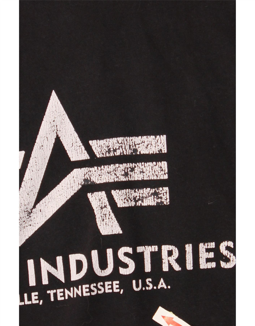 T-shirt grafica da donna ALPHA INDUSTRIES UK 10 piccola in cotone nero