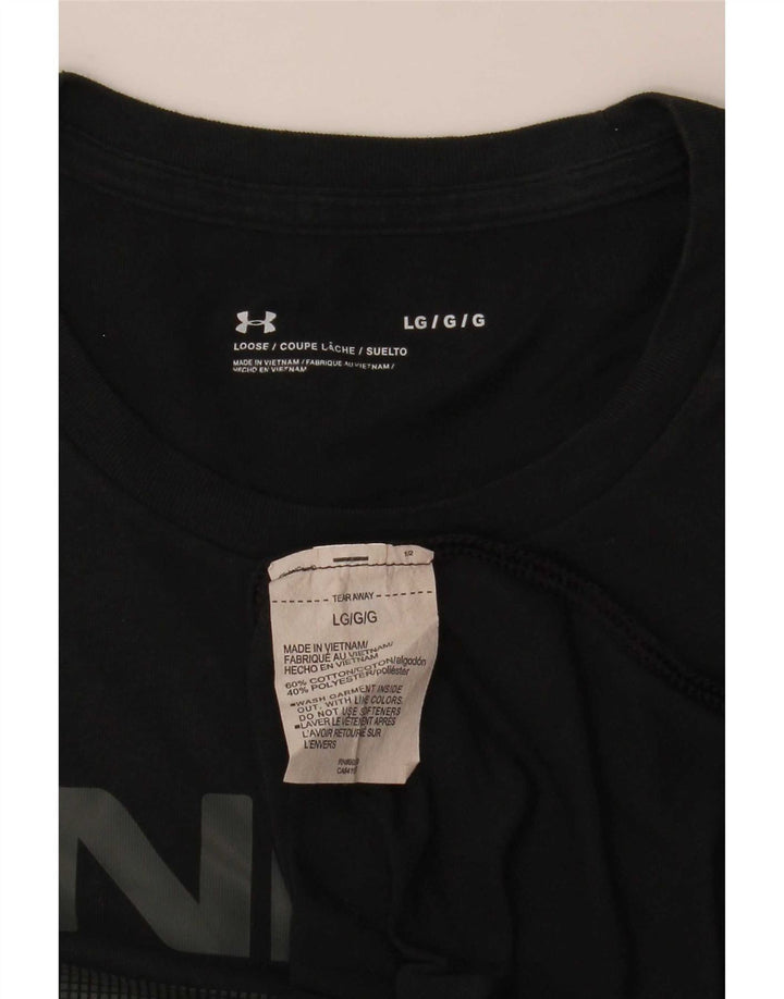 T-shirt grafica da uomo Under Armour Top grande in cotone nero