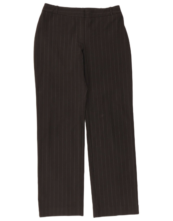 Pantaloni casual dritti da donna Oasis UK 10 Small W30 L30 Gessato nero