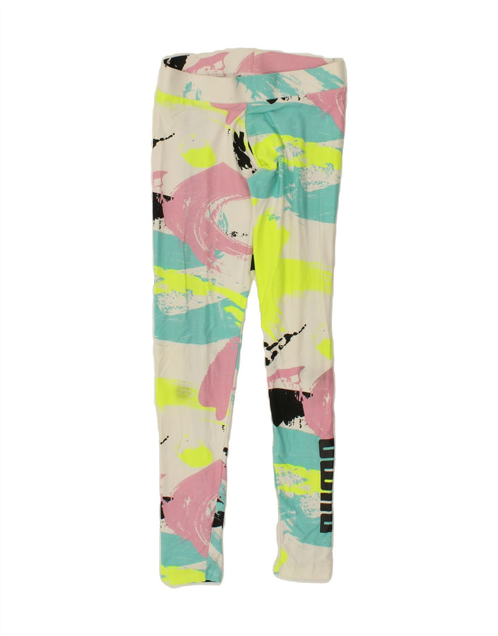 PUMA Womens Abstract Pattern Graphic Leggings UK 10 Small Multicoloured Vintage Puma and Second-Hand Puma from Messina Hembry 