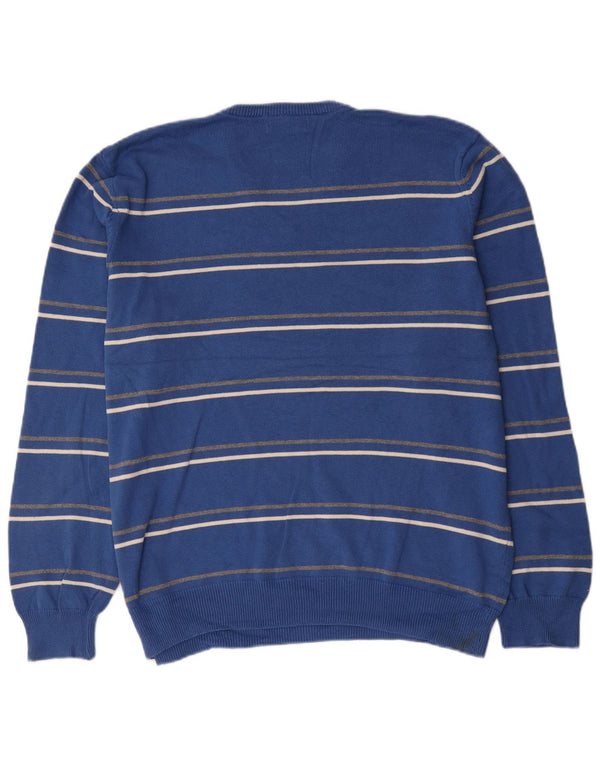 Maglione da uomo Marks & Spencer Blue Harbour con scollo a V XL a righe blu