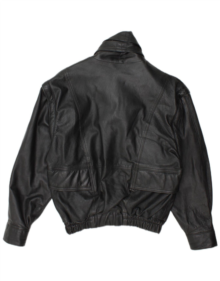 Giacca in pelle vintage da uomo UK 38 in pelle nera media