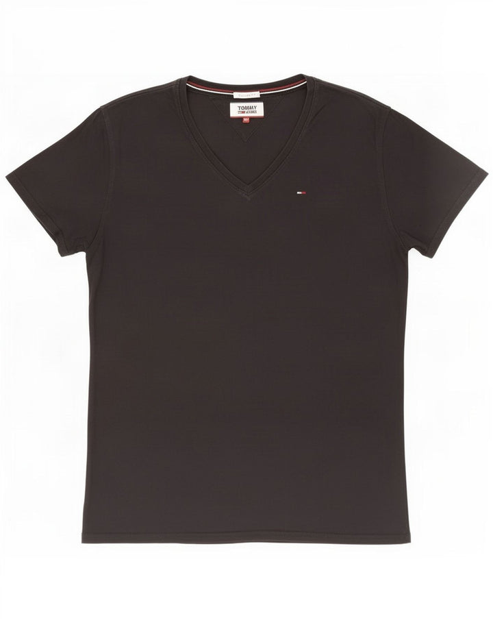 T-shirt da uomo vestibilità regolare Tommy Hilfiger Top in cotone nero medio