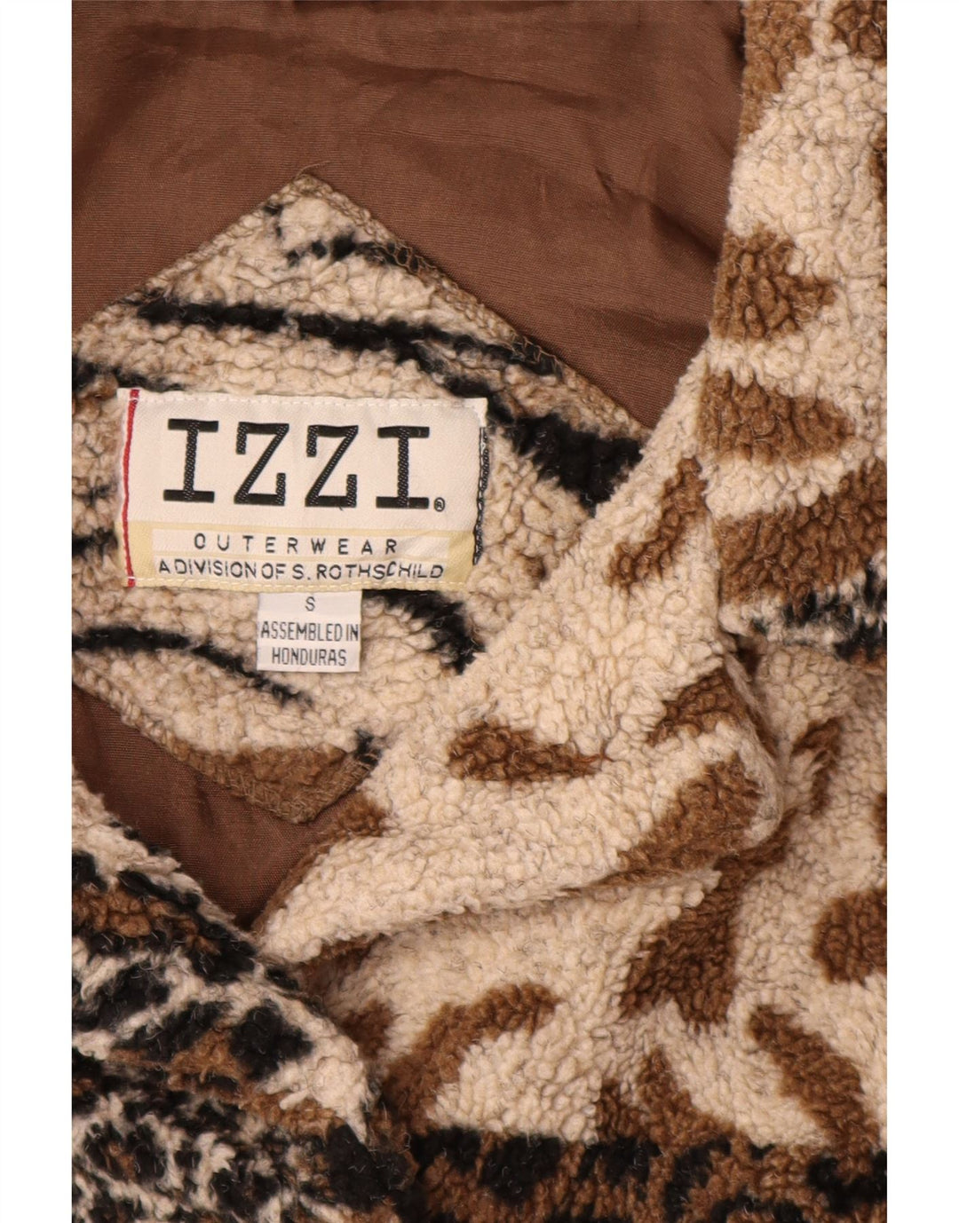 Giacca in pile oversize da donna IZZI UK 10 Acrilico con stampa animalier marrone piccolo