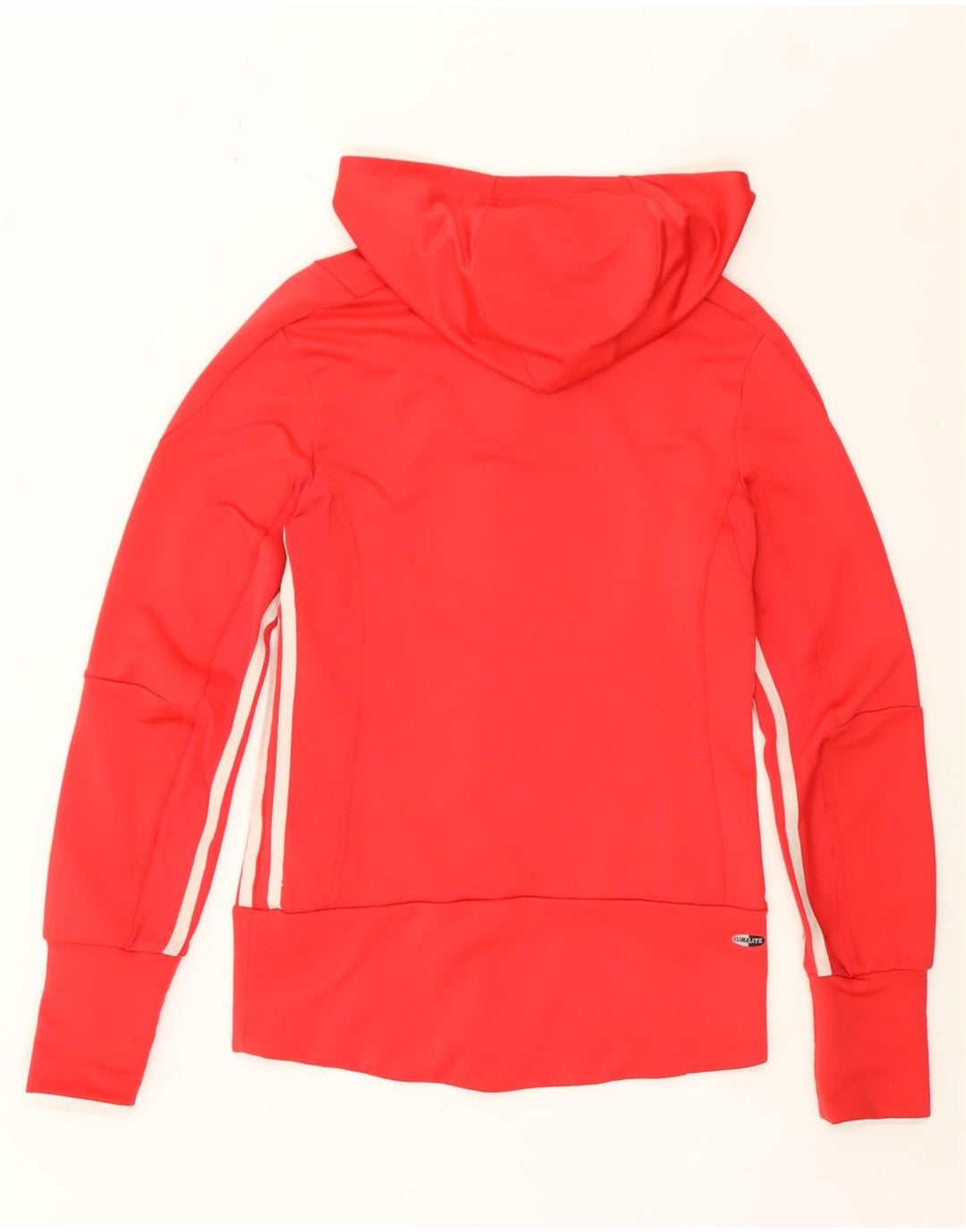 Maglione con cappuccio e zip Adidas Clima 365 da donna UK 8 piccolo poliestere rosso