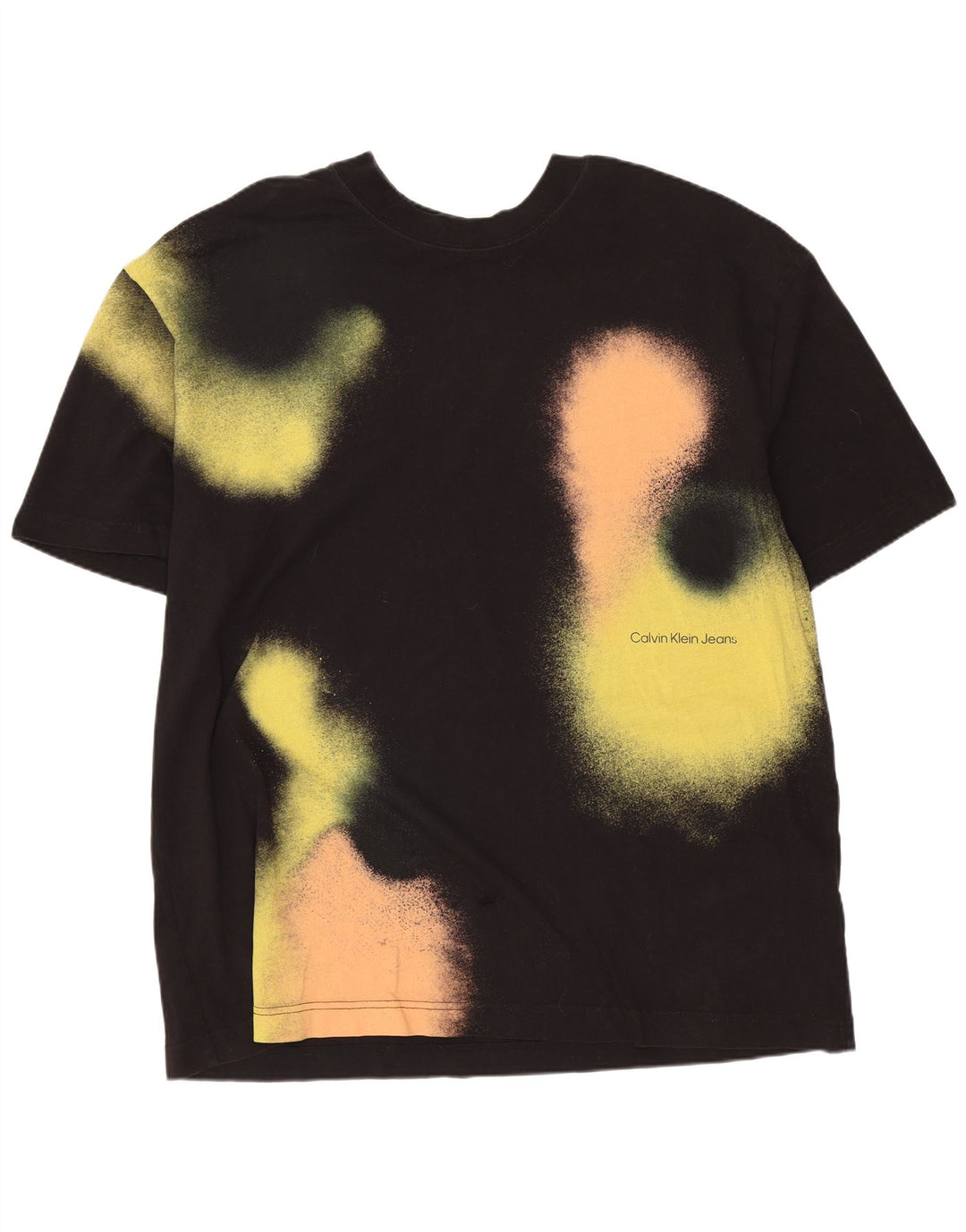 CALVIN KLEIN JEANS T-shirt da uomo Top Large in cotone tie-dye nero
