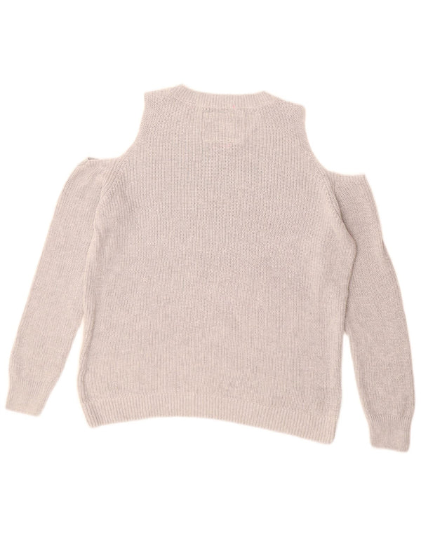 Maglione da donna con scollo a barca con grafica SUPERDRY UK 14 Grigio medio