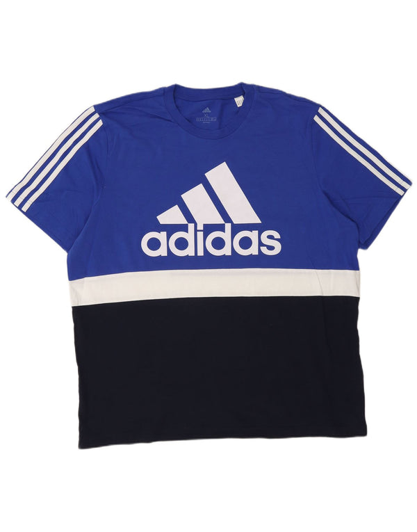 T-shirt grafica da uomo Adidas Top XL Blu Colourblock