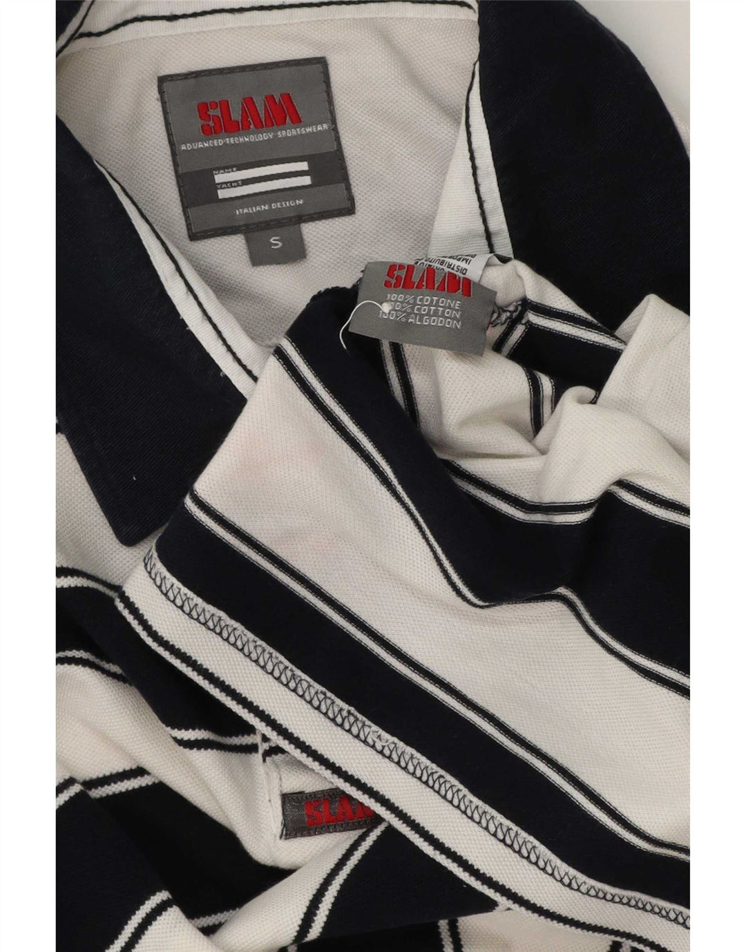 Polo Uomo Slam Piccola in Cotone Rigato Bianco