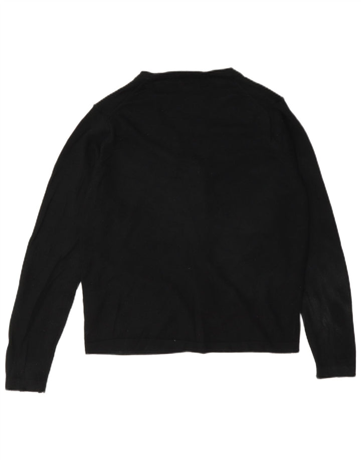 Maglione cardigan vestibilità regolare da donna Marks & Spencer UK 12 lana nera media