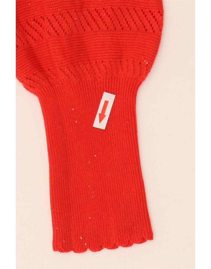 Maglione maglione con scollo a V da donna Marks & Spencer UK 14 Poliestere rosso medio