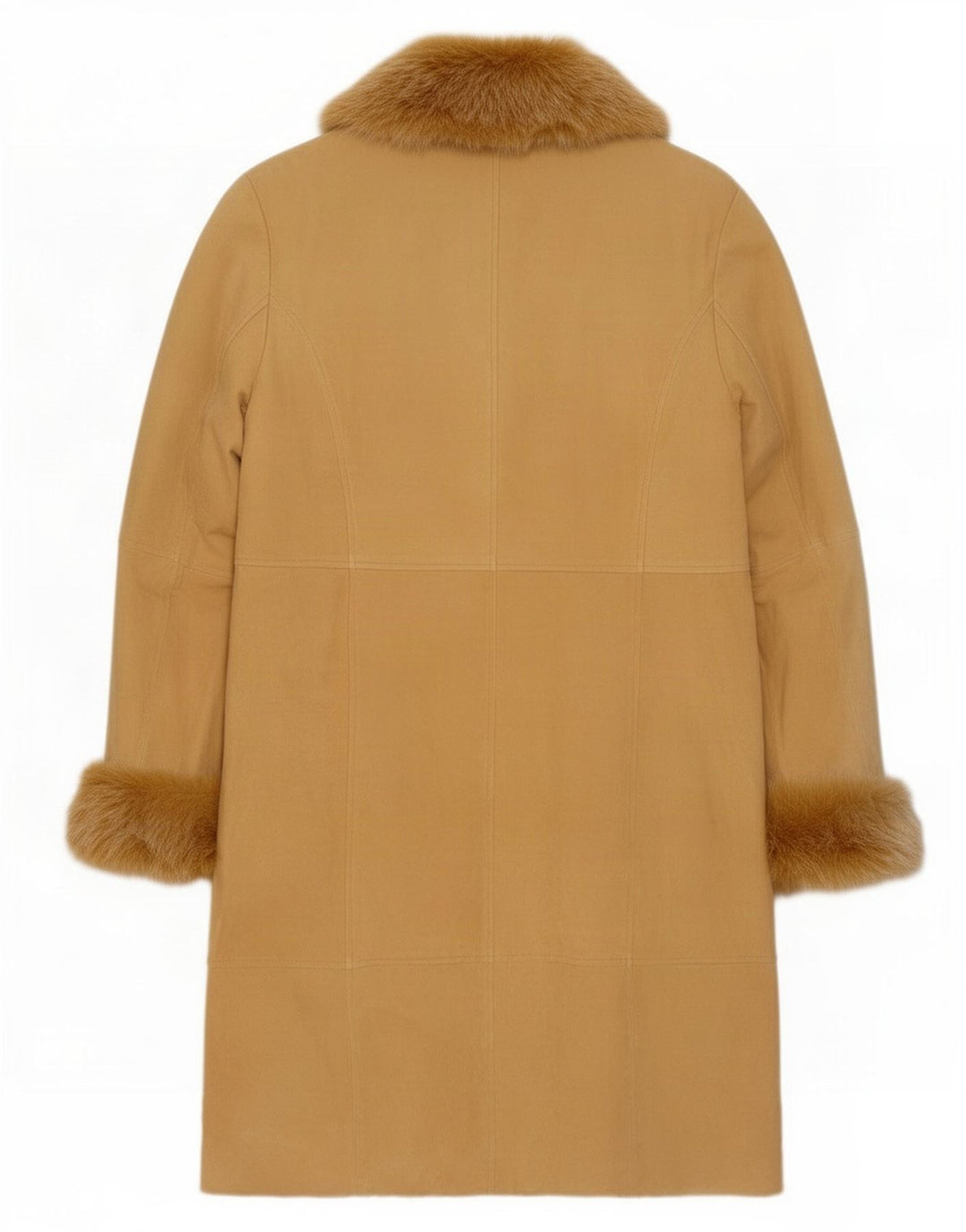 Soprabito vintage da donna in pelle scamosciata EU 38 in pelle beige medio